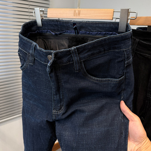 子 加绒加厚休闲裤 Q＆W90%白鸭绒可脱卸内胆羽绒牛仔裤 男直筒冬季