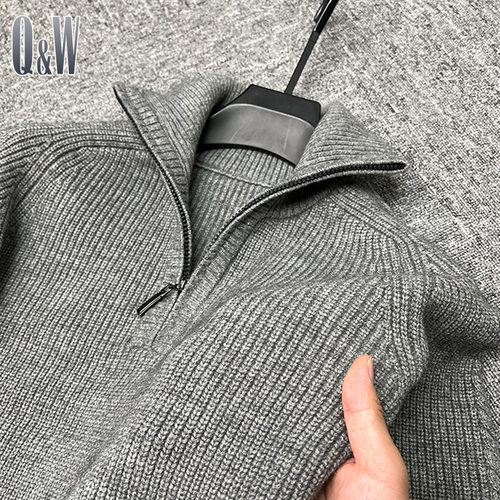 套头拉链高领毛衣针织衫