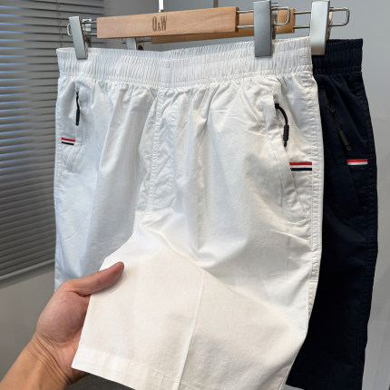 Q＆W品牌tb纯棉短裤男士2025新款夏季运动休闲五分裤男中裤宽松潮