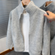 毛衣外套男装 纯色开衫 秋冬季 加厚款 立领休闲外搭可翻高领 男针织衫