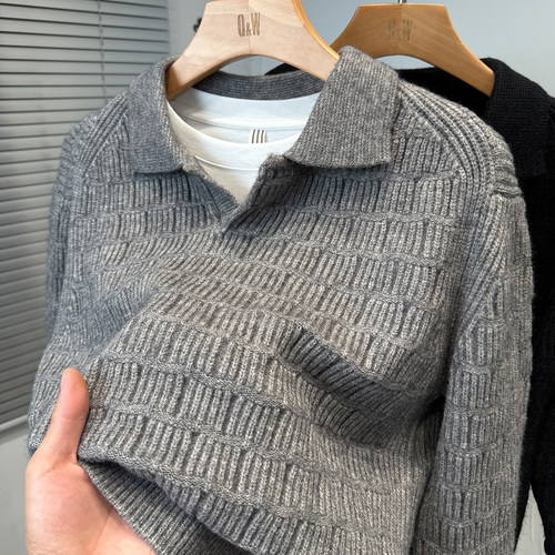 翻领毛衣男款2025新款