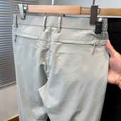 西裤 薄款 男士 中年人户外运动直筒裤 高端弹力冰丝休闲裤 修身 男夏季