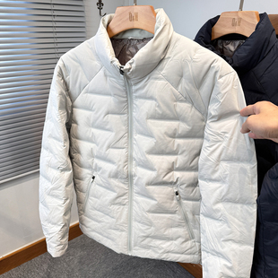 高端品牌新国标90绒压花羽绒服男立领冬季轻薄内搭保暖外套男装潮