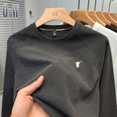 长袖休闲百搭磨毛绒打底衫