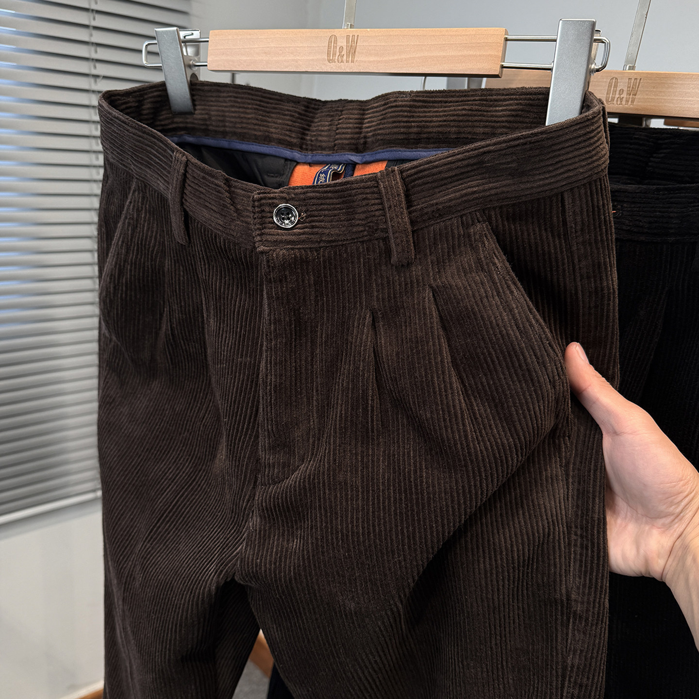 纯棉灯芯绒休闲裤男加绒加厚