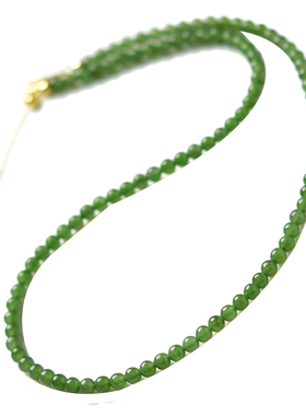 碧玉项链女新中式国风果绿翡翠玉石手链手串散珠子吊坠和田玉颈链