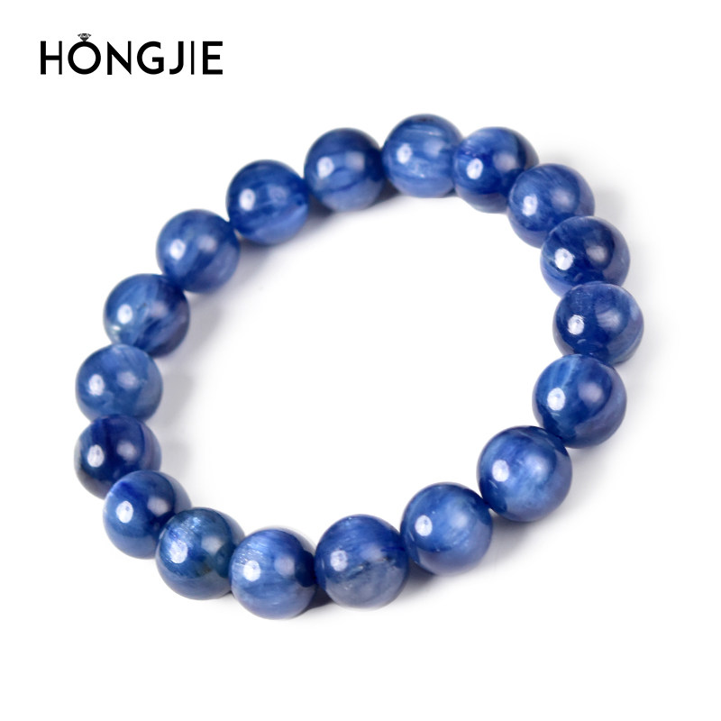 蓝晶石手串一物一图东海水晶翡翠双色宝石原石猫眼散珠蓝绿晶手链