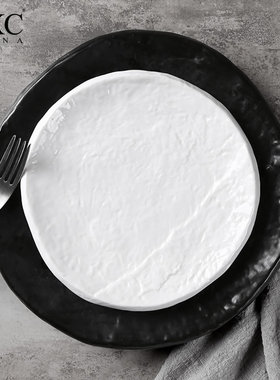 DXC创意陶瓷盘子 创意圆形西餐盘家用菜盘餐具 日式寿司盘点心盘