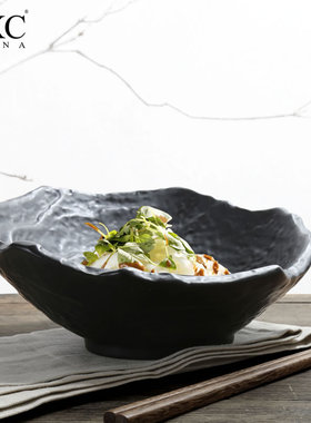 DXC创意日式陶瓷碗餐具斜口碗 韩式个性家用泡面碗菜碗米饭碗套装