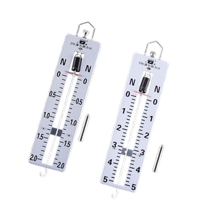 演示测力计 大号平板弹簧秤条形盒测力计2N 5N 牛顿金属面板 初中高中教师用演示力学实验教具拉压测力计