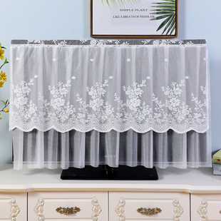 蕾丝电视罩新款 65寸75寸防尘罩液晶盖布简约现代保护开机不取罩套