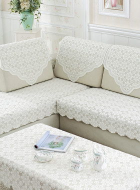 沙发垫布艺蕾丝田园全盖沙发巾套罩简约现代夏季欧式桌布坐垫定做