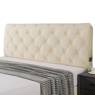 福字床头套罩全包夹棉加厚保护高档皮木床靠背软包高端大气可拆洗