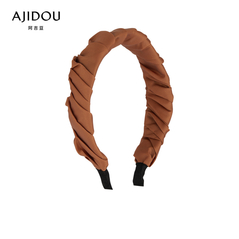 AJIDOU阿吉豆发箍女百褶自然褶皱织物显发量休闲专柜同款头箍发饰