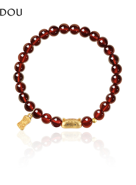 AJIDOU阿吉豆手链法棍猫石榴石手串女款国风串珠2026新年礼物饰品