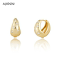 AJIDOU阿吉豆耳钉女款 高级感耳饰饰品 金色轻奢锆石耳圈2026年爆款