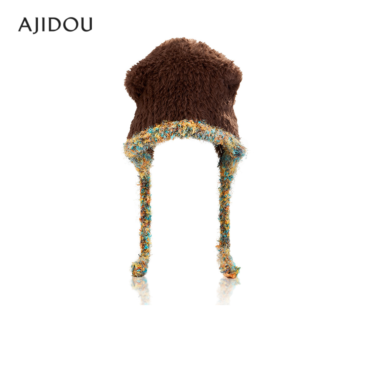 AJIDOU阿吉豆帽子女款棕色毛线帽