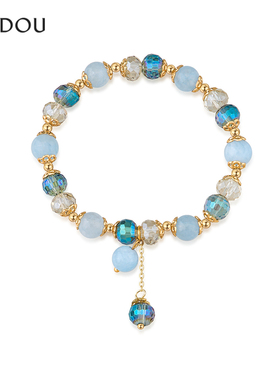 AJIDOU阿吉豆手链女水晶编织手串