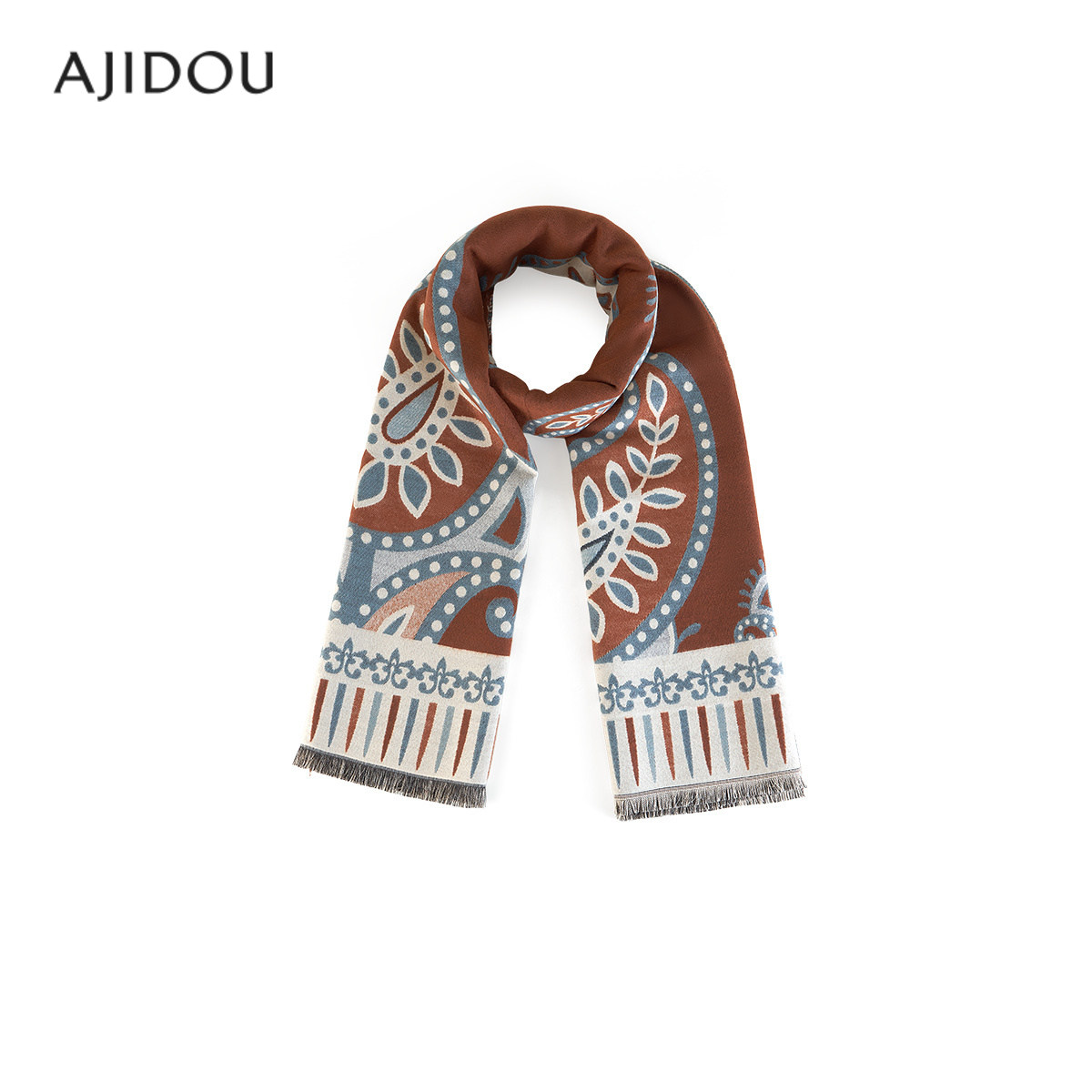 阿吉豆围巾秋冬优雅腰果花围巾女