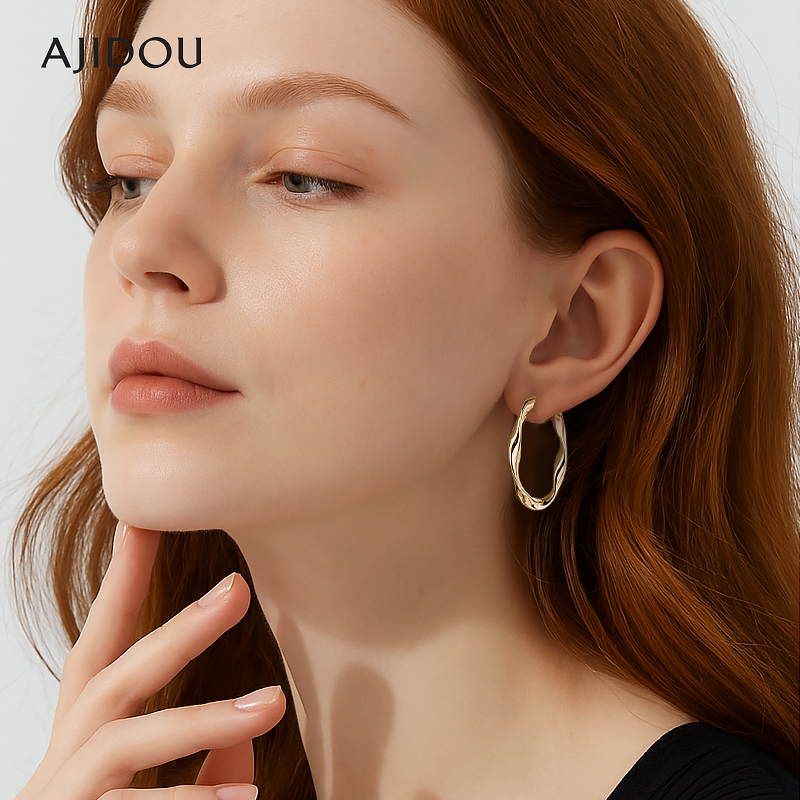 AJIDOU阿吉豆耳圈女素圈