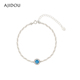 AJIDOU阿吉豆手链女时尚 优雅首饰海蓝宝气925银饰品手饰