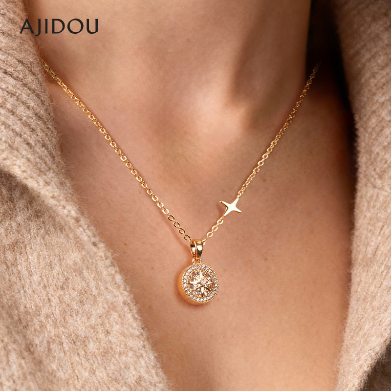 AJIDOU阿吉豆项链女八芒星宝罗盘