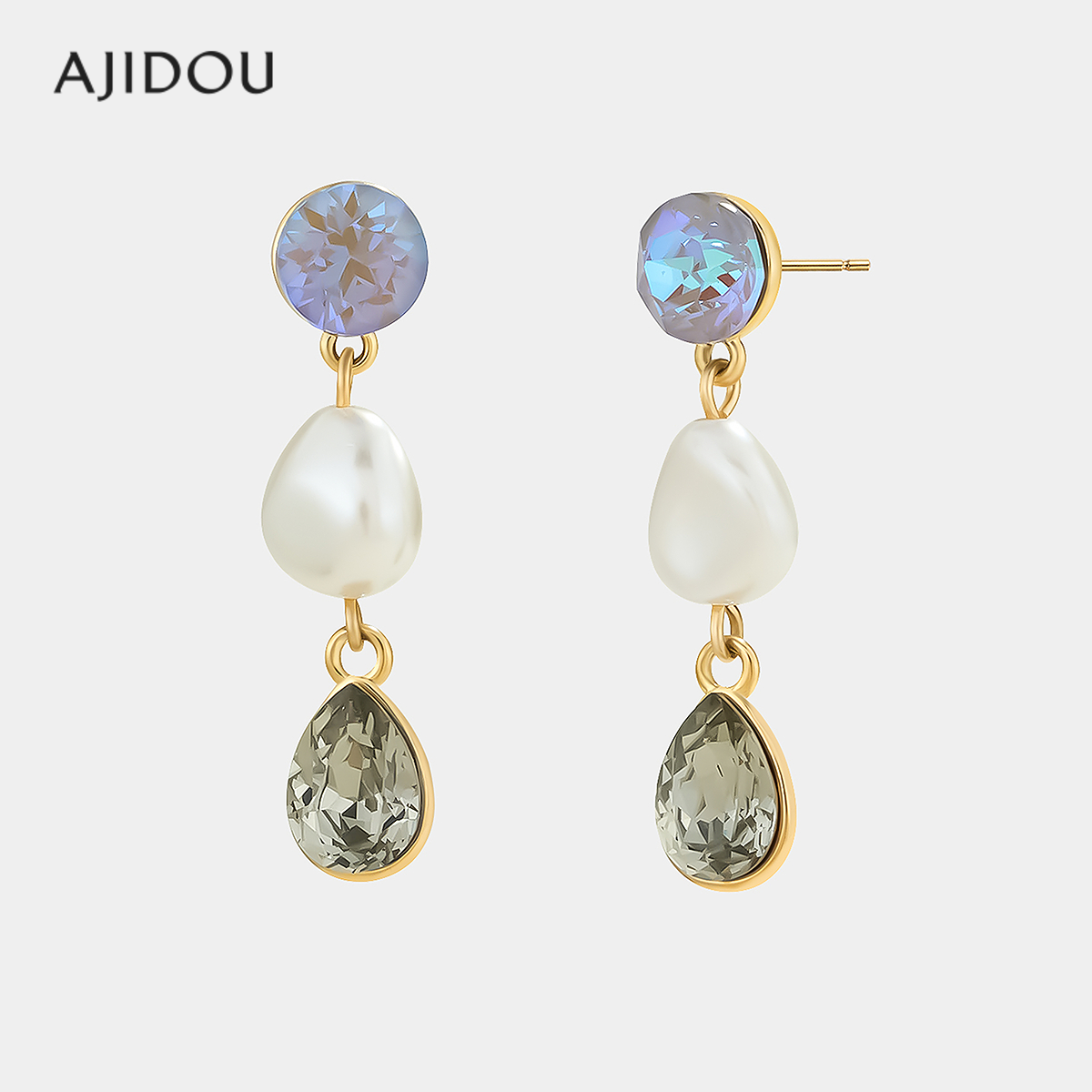 AJIDOU阿吉豆时尚优雅珍珠耳环简约休闲珍珠耳饰灵动优雅时尚耳坠