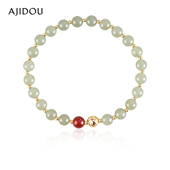 AJIDOU阿吉豆手饰女玉见山河系列和田玉S925银手链国风设计感手串