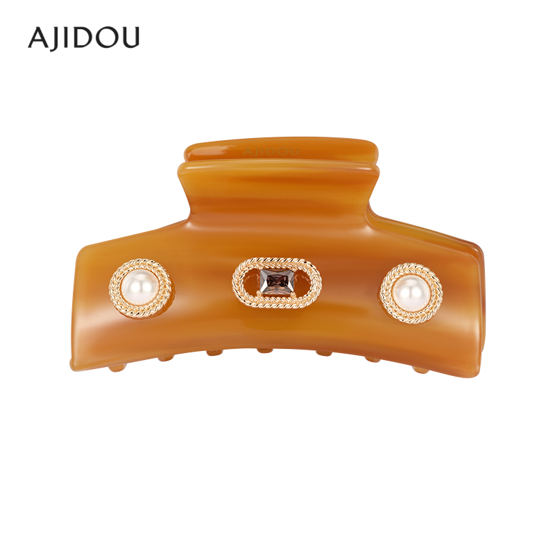 AJIDOU阿吉豆发卡女发夹后脑勺大抓夹鲨鱼夹时尚边夹刘海夹发饰