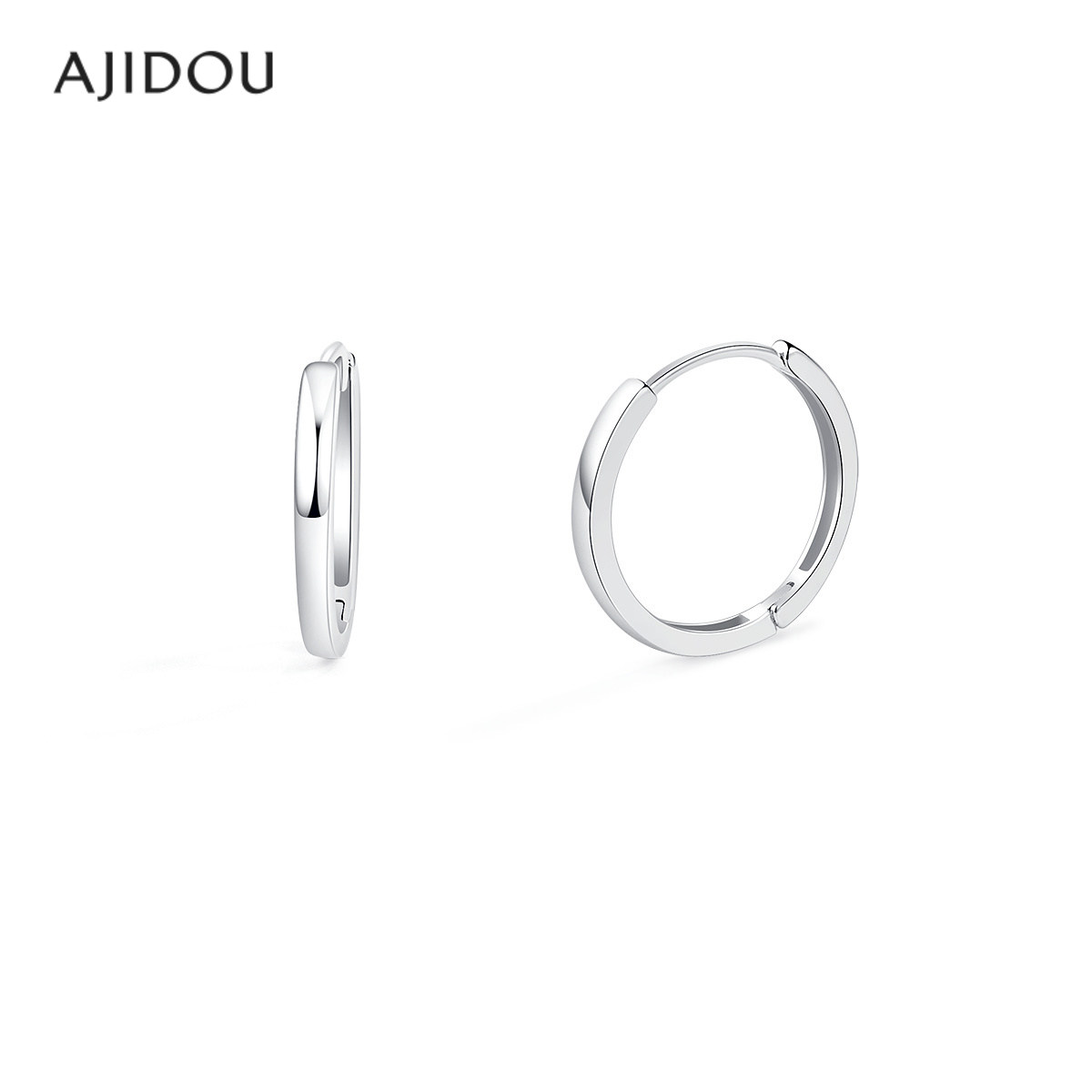 AJIDOU阿吉豆女款通体S925银简约百搭轻奢小耳圈耳钉素圈耳环耳饰,饰品/流行首饰/时尚饰品新,耳环,淘宝优惠券,粉丝福利购,淘宝优惠卷