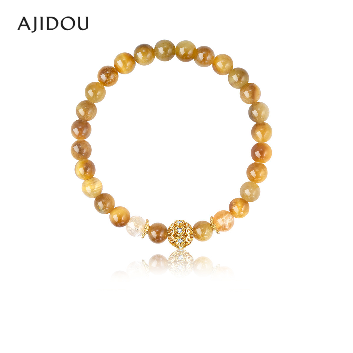 阿吉豆木变石手链黄水晶同款手串