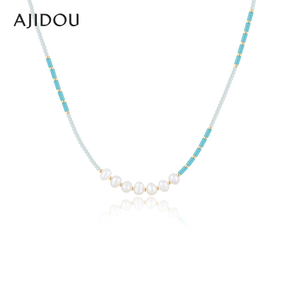 阿吉豆项链女珍珠吊坠锁骨链颈链