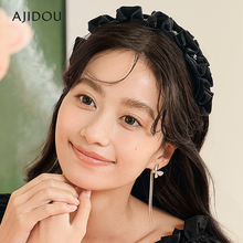 AJIDOU阿吉豆发箍女生小众设计时尚温婉优雅百搭网纱水钻头箍发饰