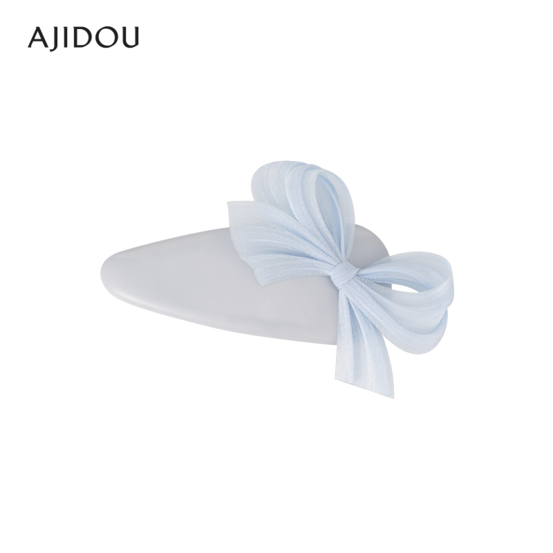 AJIDOU阿吉豆发卡女发夹时尚人造革可爱小专柜同款边夹刘海夹发饰