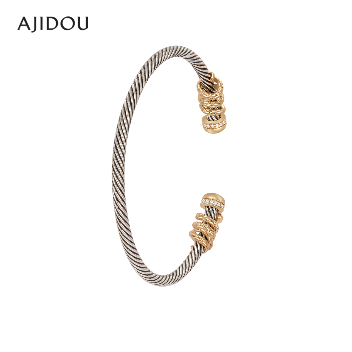 AJIDOU阿吉豆手链女潮酷时尚生肖蛇手镯首饰款串珠手串