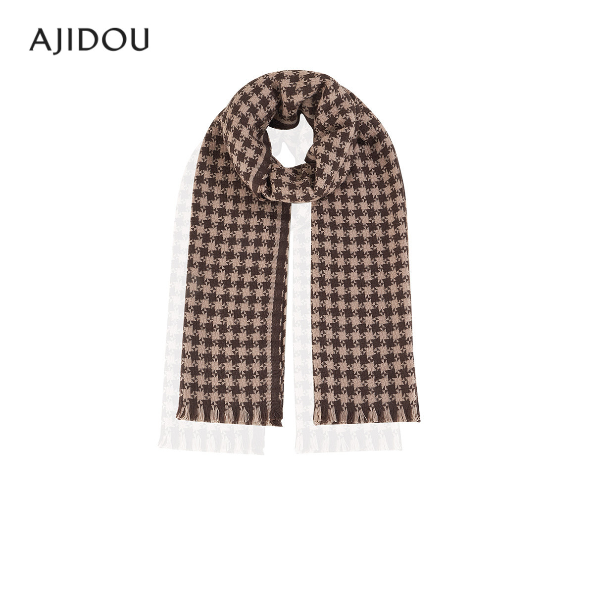 AJIDOU阿吉豆配饰女时尚柔软丝巾加厚保暖优雅围巾护颈千鸟格围巾,服饰配件/皮带/帽子/围巾,围巾/丝巾/披肩,淘宝优惠券,粉丝福利购,淘宝优惠卷