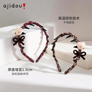AJIDOU阿吉豆发箍可爱小熊头箍女款日常外戴高颅顶发饰头饰压发捆