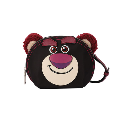 AJIDOU阿吉豆包包女斜挎包莓好熊抱系列圆形萌趣单肩包手提包