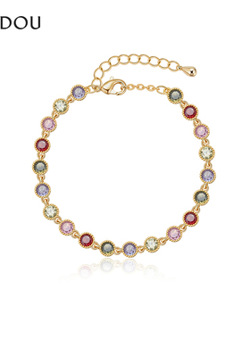 阿吉豆手饰女款多巴胺彩虹手链