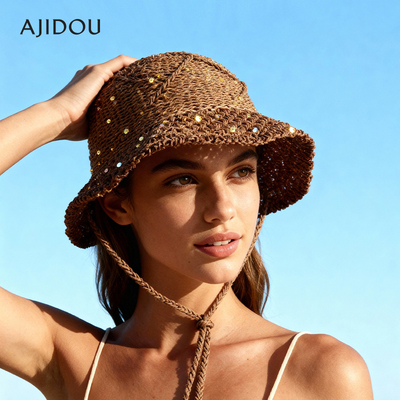 AJIDOU阿吉豆帽子女款茶色渔夫帽