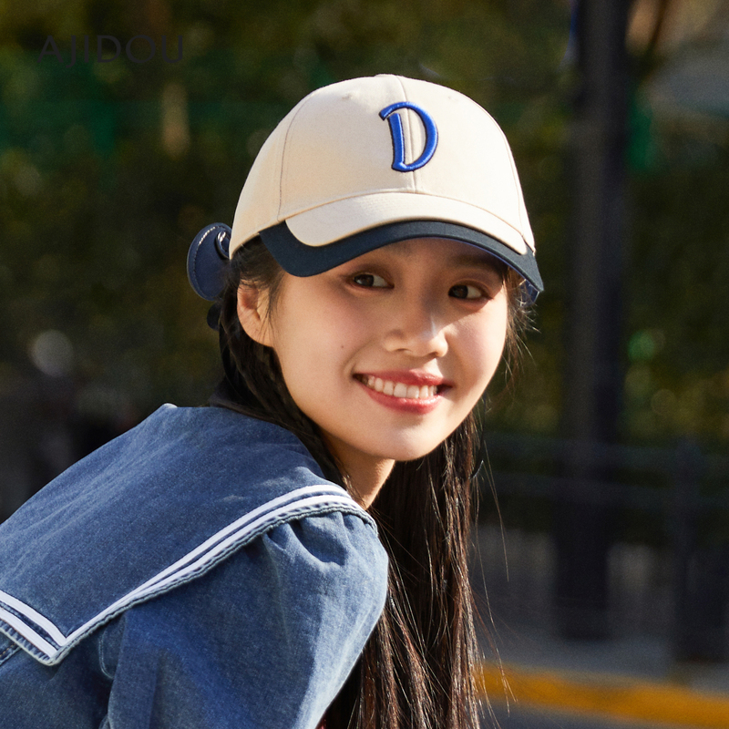 AJIDOU阿吉豆棒球帽棒球帽可爱潮趣帽子圆顶透气防晒帽鸭舌帽帽子