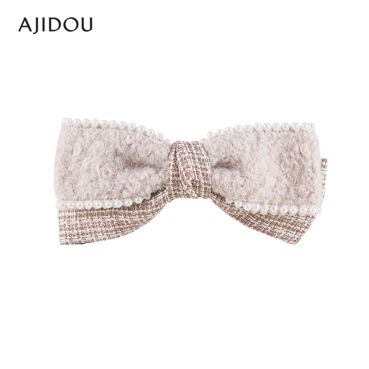 AJIDOU阿吉豆发夹女线下专柜同款水貂毛蝴蝶结横夹发饰饰品