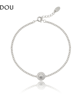 阿吉豆手链女925银时尚笑脸手串