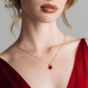 AJIDOU阿吉豆项链女新年红色爱心项链轻奢毛衣链配饰品小众锁骨链