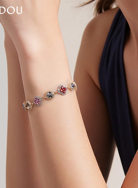 阿吉豆手链女款彩色多巴胺手串珠