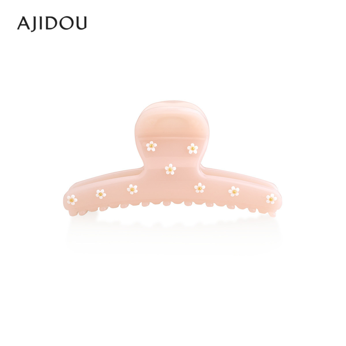 AJIDOU阿吉豆小雏菊抓夹高级感发饰女橘粉色鲨鱼夹显白显温柔抓夹