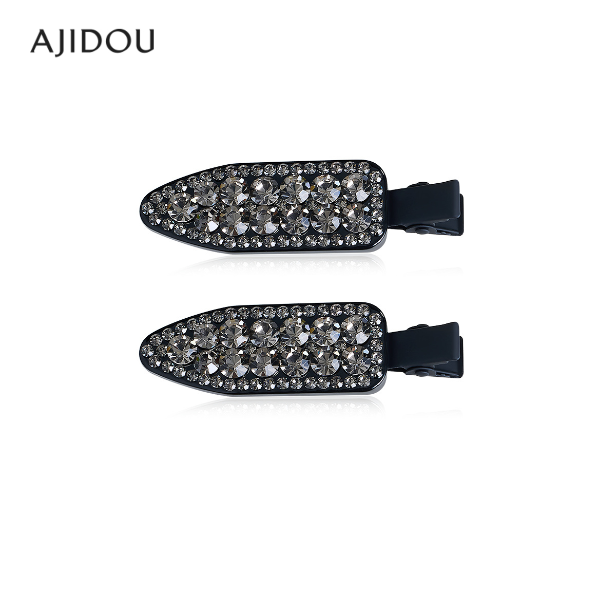 阿吉豆发夹黑色时尚水钻鸭嘴夹女