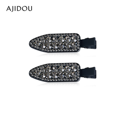 阿吉豆发夹黑色时尚水钻鸭嘴夹女