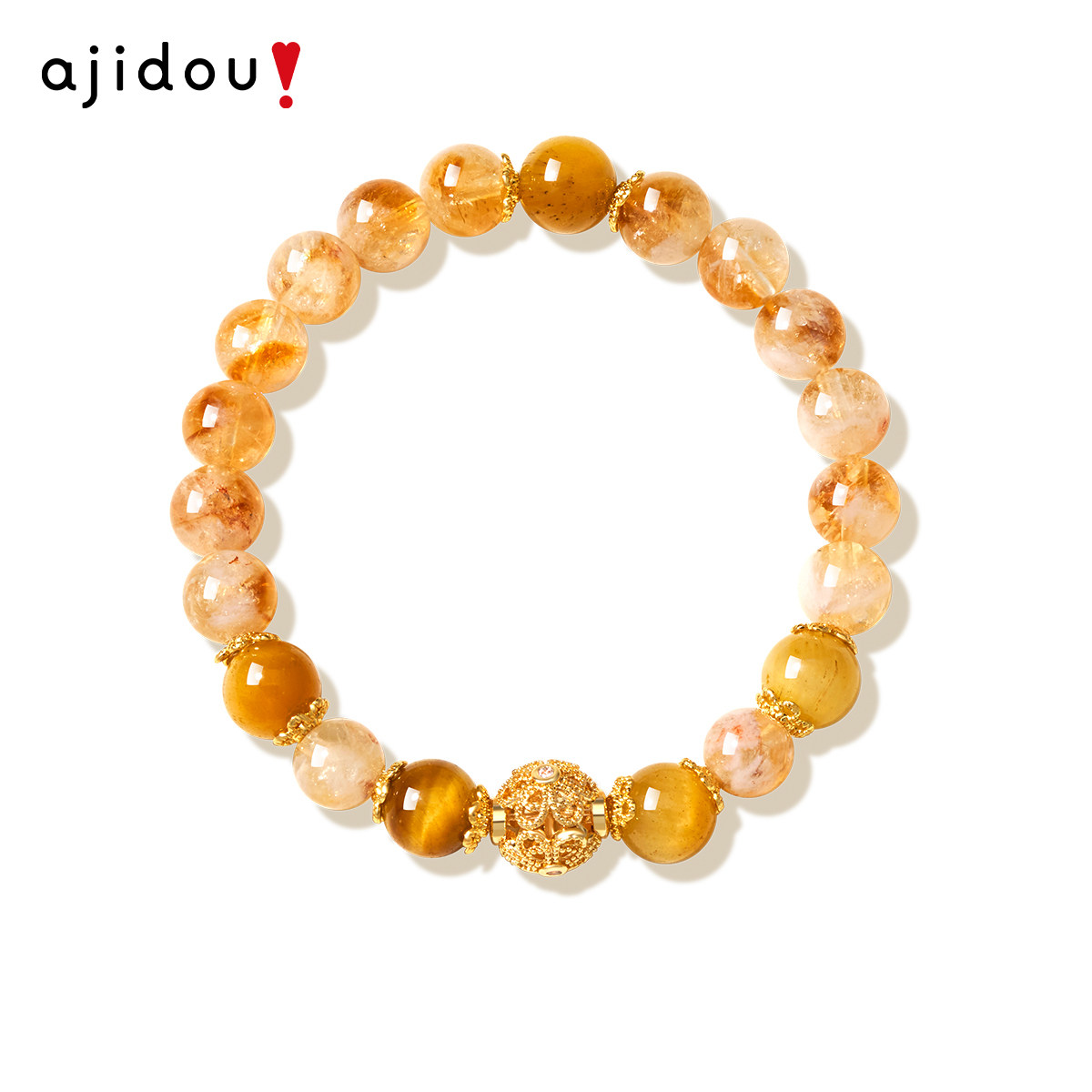阿吉豆黄水晶手链女新中式国风招财转运珠子饰品手饰礼物手串首饰