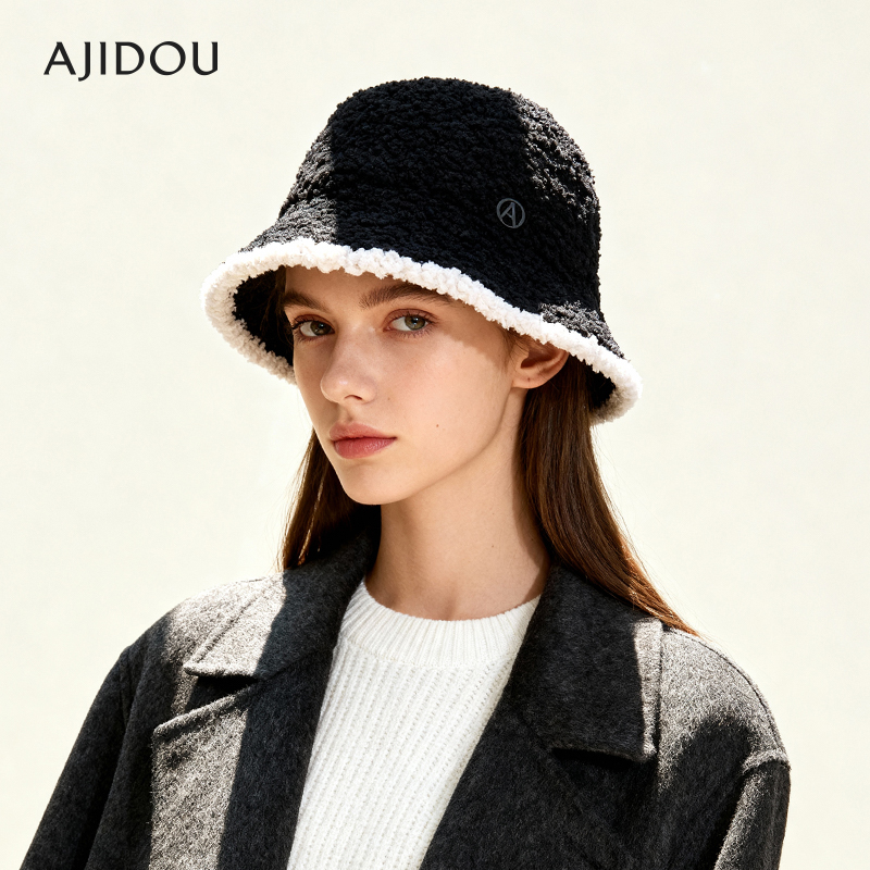 阿吉豆帽子女款防风保暖毛线帽